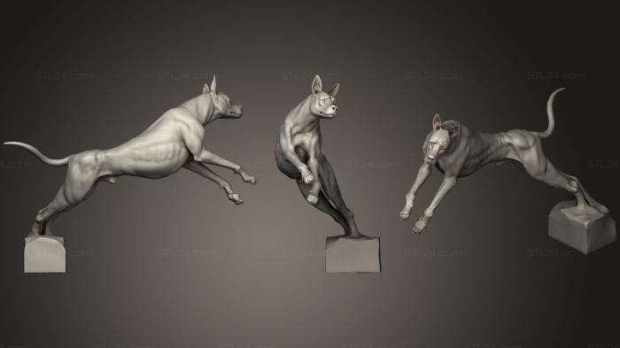 Статуэтки животных (Поза собаки 02, STKJ_0892) 3D модель для ЧПУ станка